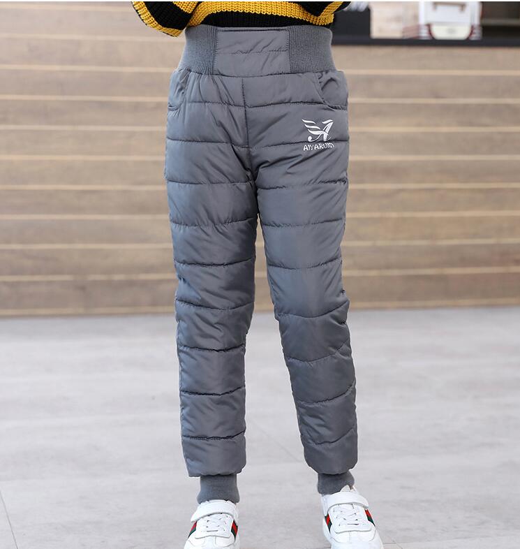 Warm Thicken Boys Girls Down Pants Winter Children High Quality Trousers Teens Boy Girl Down Trousers Kids Ski Down Padded Pants