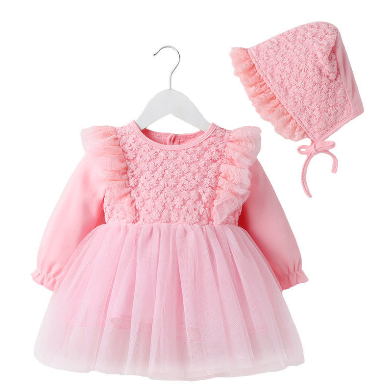 Baby Skirt Spring Autumn Winter Korean Version Girls Dress Plus Velvet One-Year-Old Dress Girl Baby Clothes Princess Skirt Children