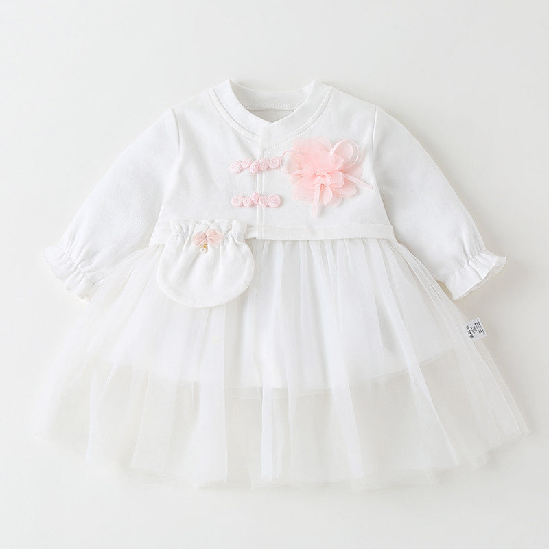 Baby Skirt Spring Autumn Winter Korean Version Girls Dress Plus Velvet One-Year-Old Dress Girl Baby Clothes Princess Skirt Children