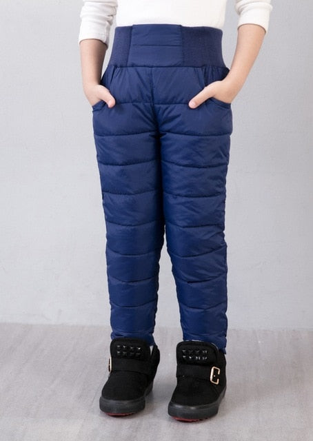 Warm Thicken Boys Girls Down Pants Winter Children High Quality Trousers Teens Boy Girl Down Trousers Kids Ski Down Padded Pants