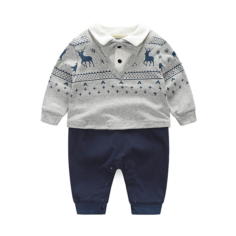 Newborn Baby Boy Rompers 100% Cotton Tie Gentleman Suit Bow Leisure Body Suit Clothing Infant Jumpsuit Toddler Boys Clothes