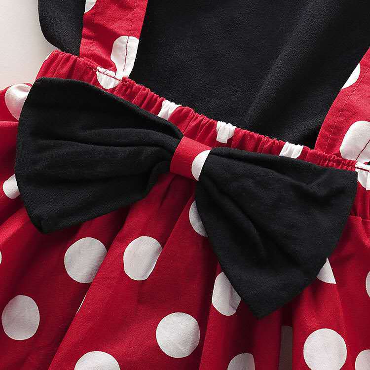 Girls' Summer Solid Color Fly Sleeve Top Dot Suspender Skirt