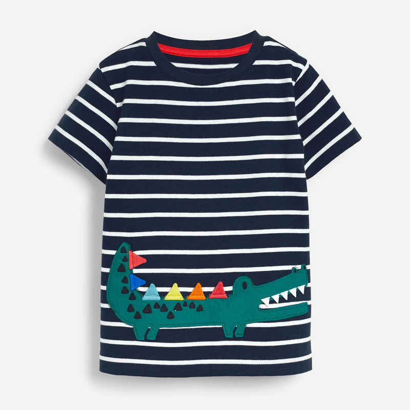 Boys Suit Summer New Boy's Suit Cartoon Children's Short-Sleeved Suit