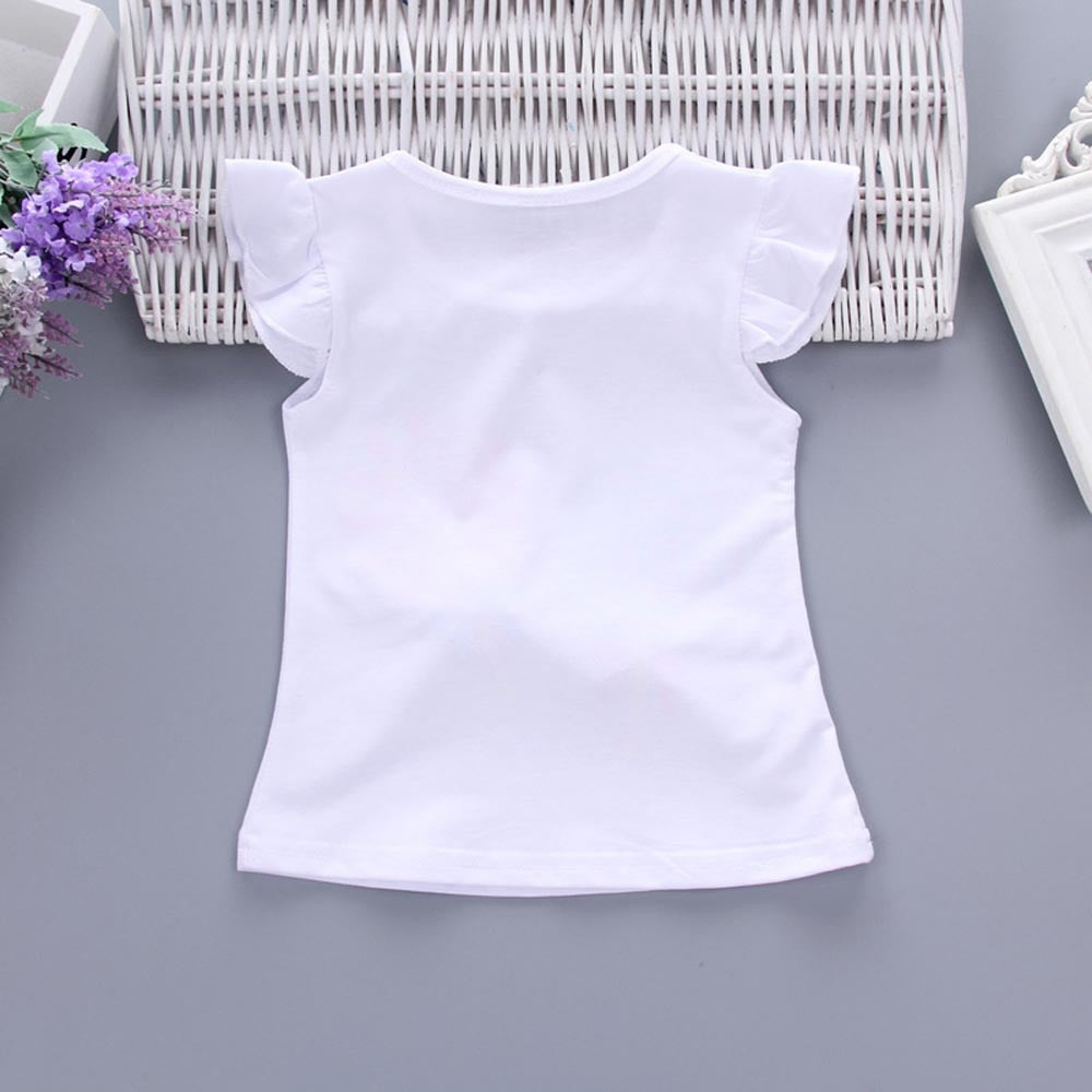 Baby Girl Set Lolly Sleeveless T-shirt Tops+Short Print Pants Clothes Set