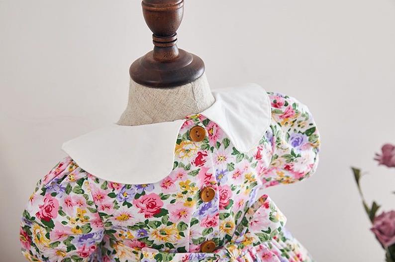 Summer New Spanish dress baby girl clothes print short sleeve dress for girls Sweet cute princess dress vestidos Y2933