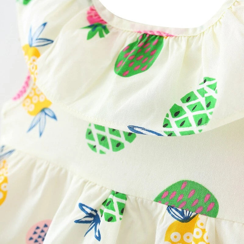 Pineapple print baby dress