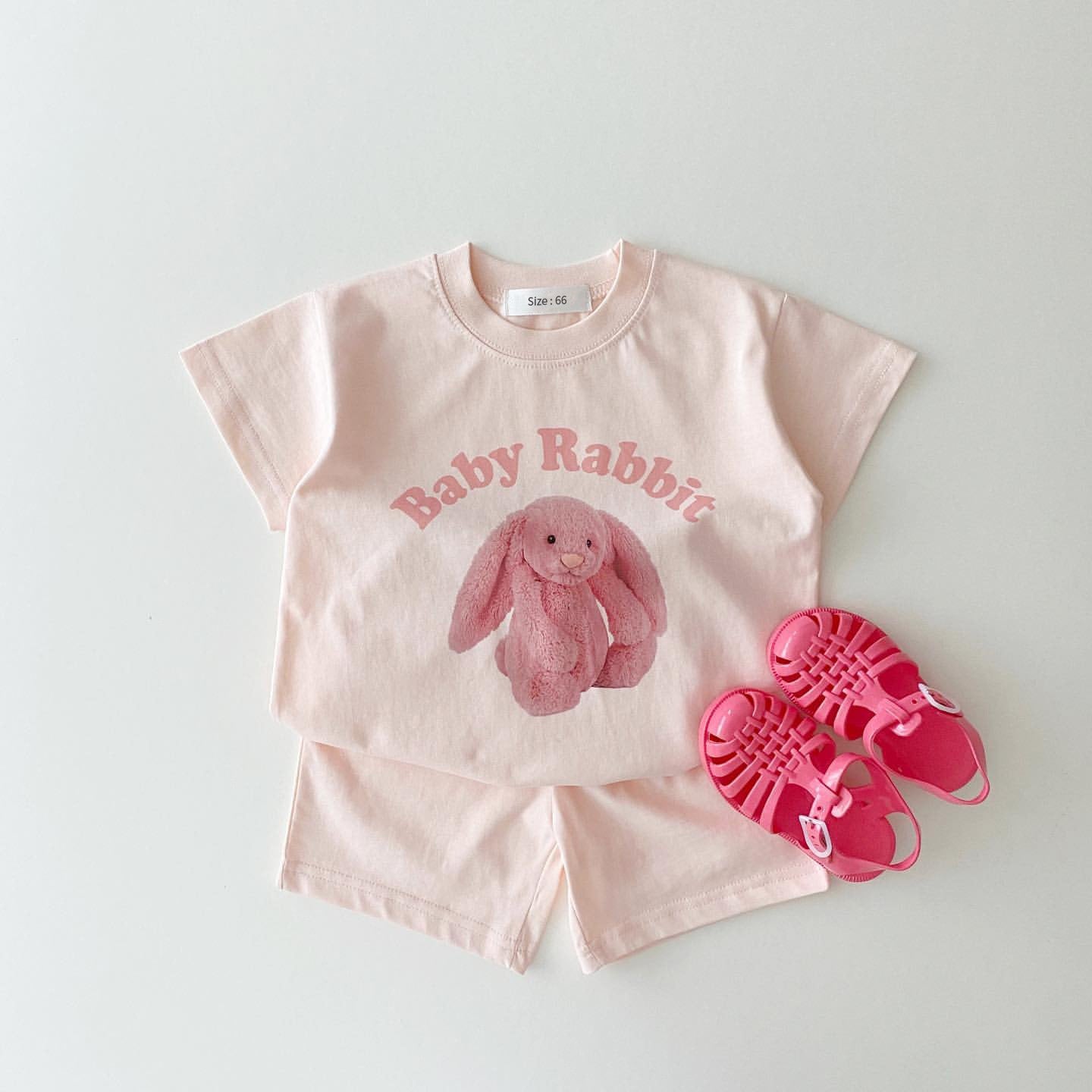 Ins Summer Baby Boys And Girls Baby Cartoon Printing Two-Piece Cotton Casual Loose Suit Trend