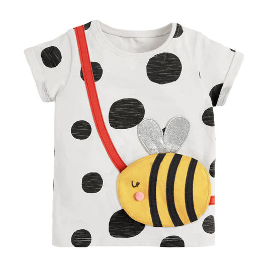 Children's t-Shirt  Clothing Summer New Girls' t-Shirt Knitted Cute Cotton Bottoming Shirt