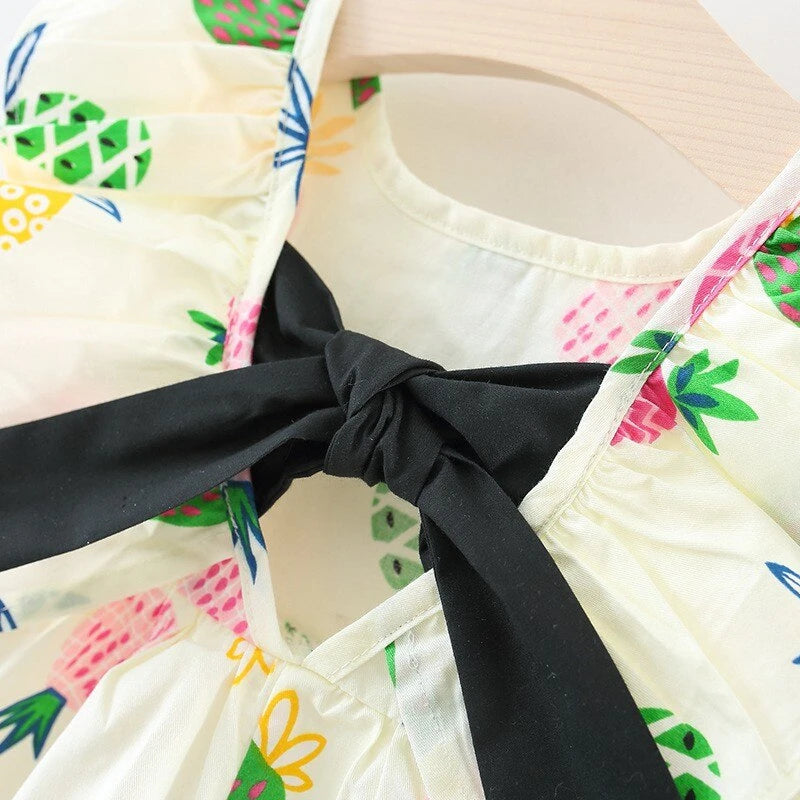Pineapple print baby dress