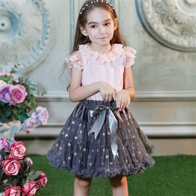 Buenos Ninos Girls Fluffy 2-18 Years Chiffon Pettiskirt Solid Colors tutu skirts girl Dance Skirt Christmas Tulle Petticoat