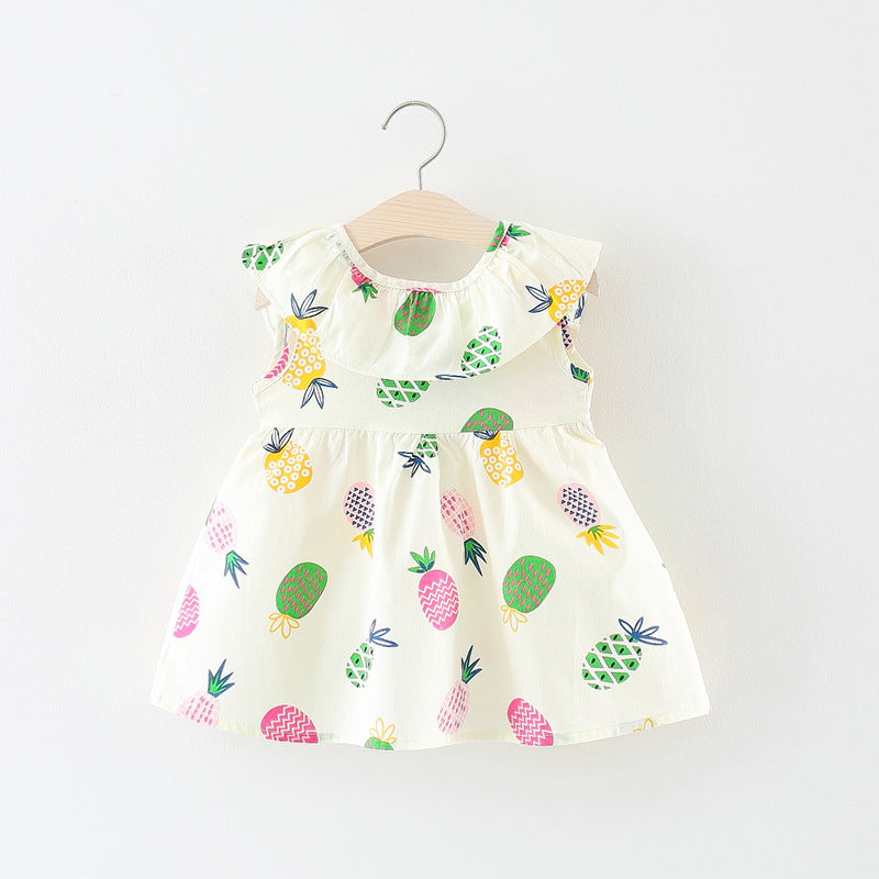 Pineapple print baby dress