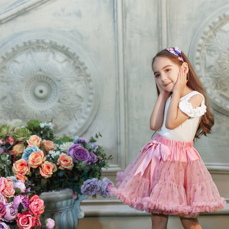 Buenos Ninos Girls Fluffy 2-18 Years Chiffon Pettiskirt Solid Colors tutu skirts girl Dance Skirt Christmas Tulle Petticoat