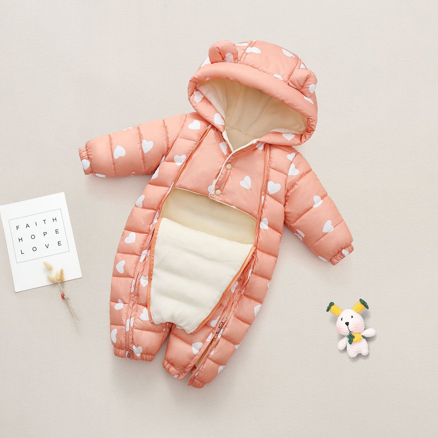 Newborn Baby Jumpsuit Children Winter Boy Romper Girls Go Out Hugging Romper