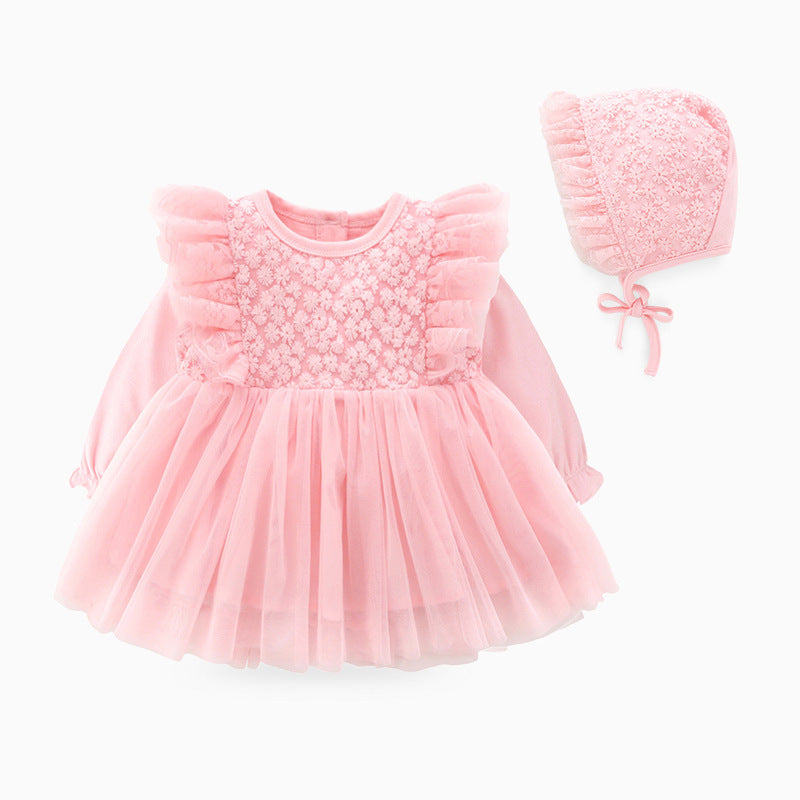 Baby Skirt Spring Autumn Winter Korean Version Girls Dress Plus Velvet One-Year-Old Dress Girl Baby Clothes Princess Skirt Children