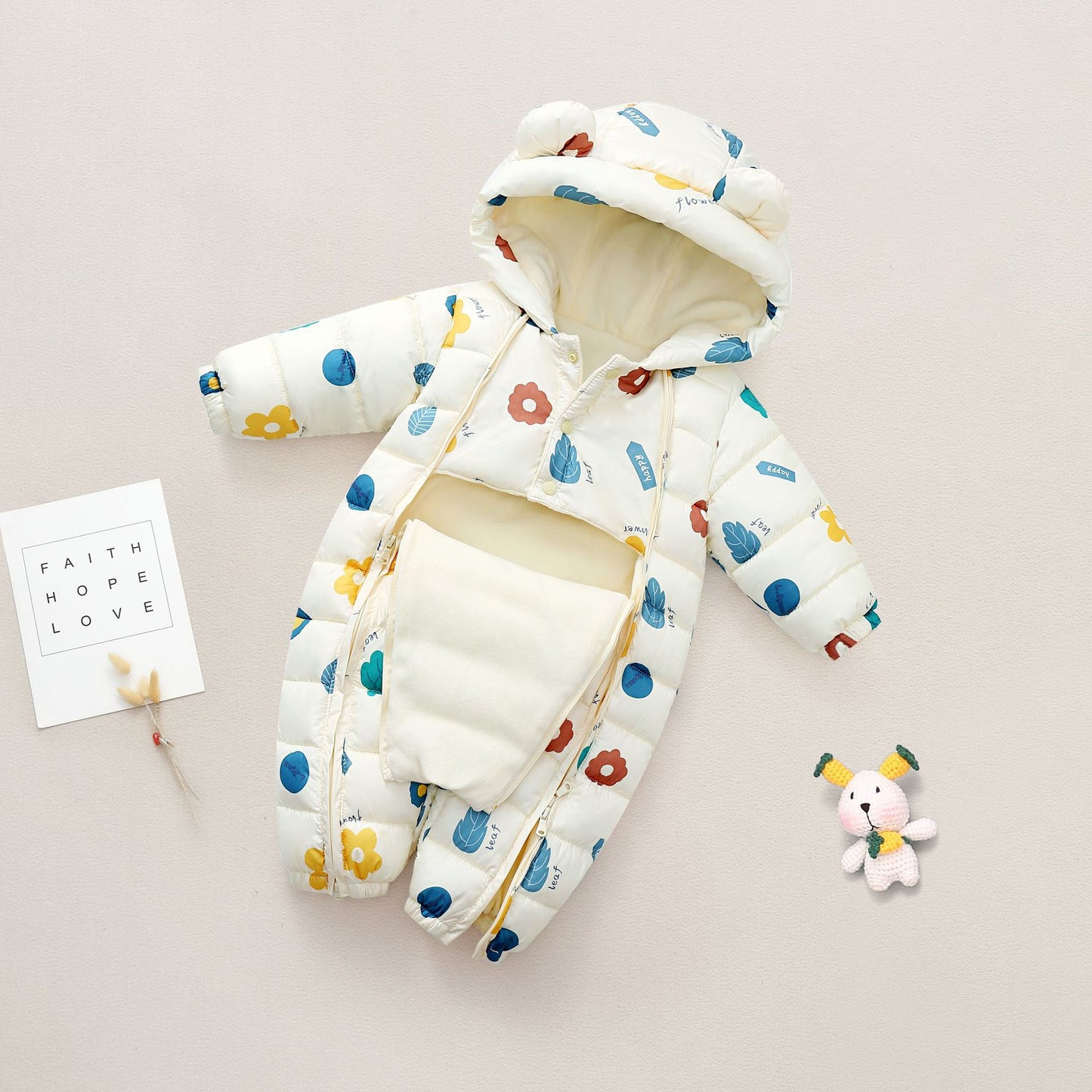 Newborn Baby Jumpsuit Children Winter Boy Romper Girls Go Out Hugging Romper