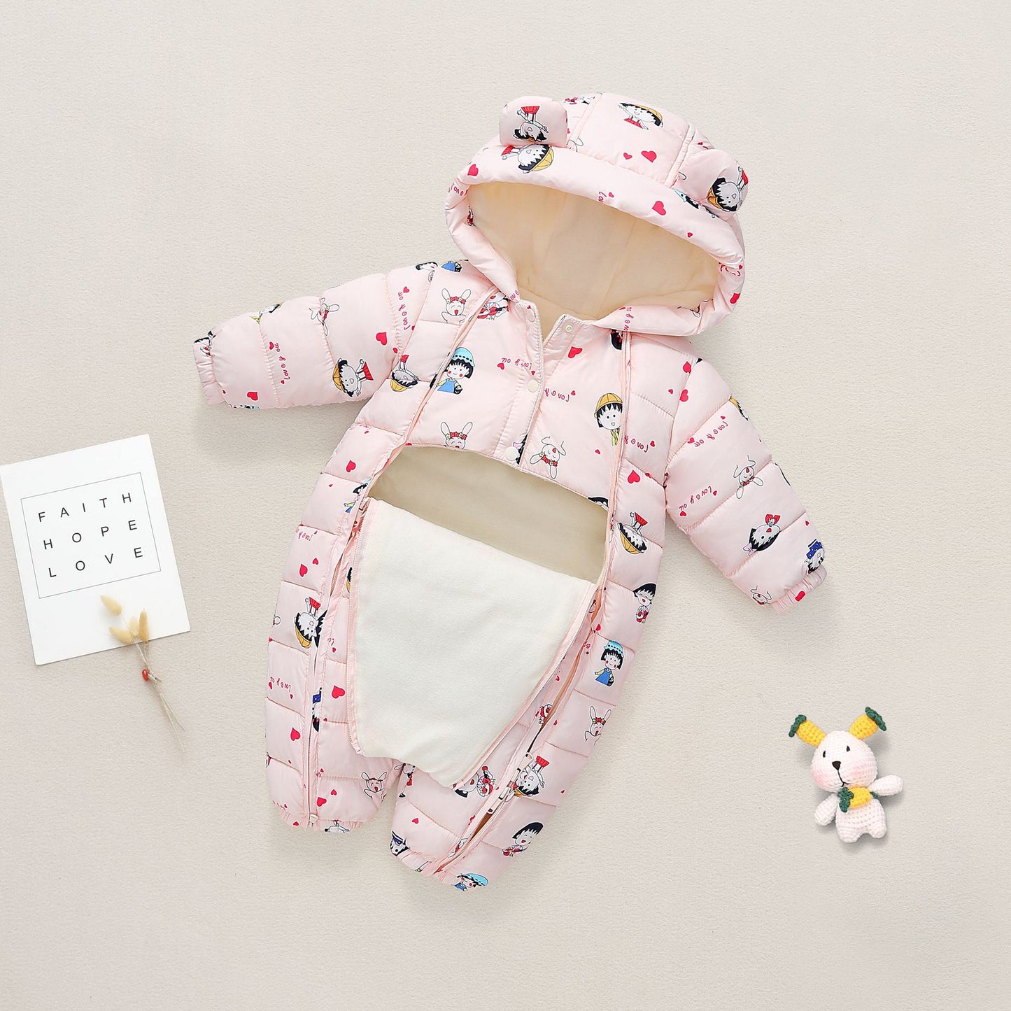 Newborn Baby Jumpsuit Children Winter Boy Romper Girls Go Out Hugging Romper
