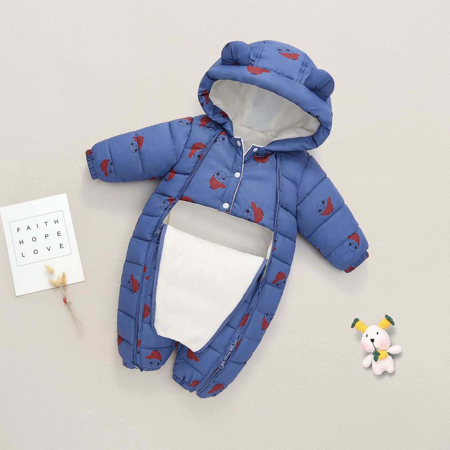 Newborn Baby Jumpsuit Children Winter Boy Romper Girls Go Out Hugging Romper