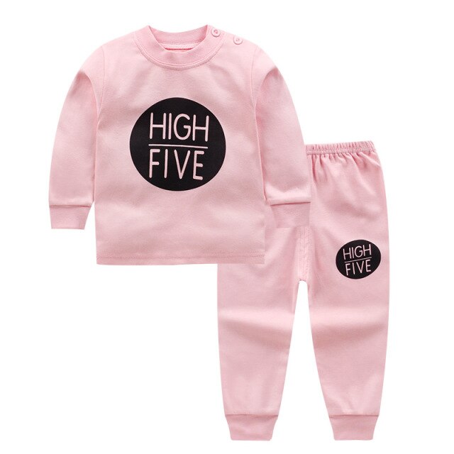 Pink bebes baby cotton suits sets children's clothing set baby girl suits two-piece suits cotton clothes for children 12m3t-8T