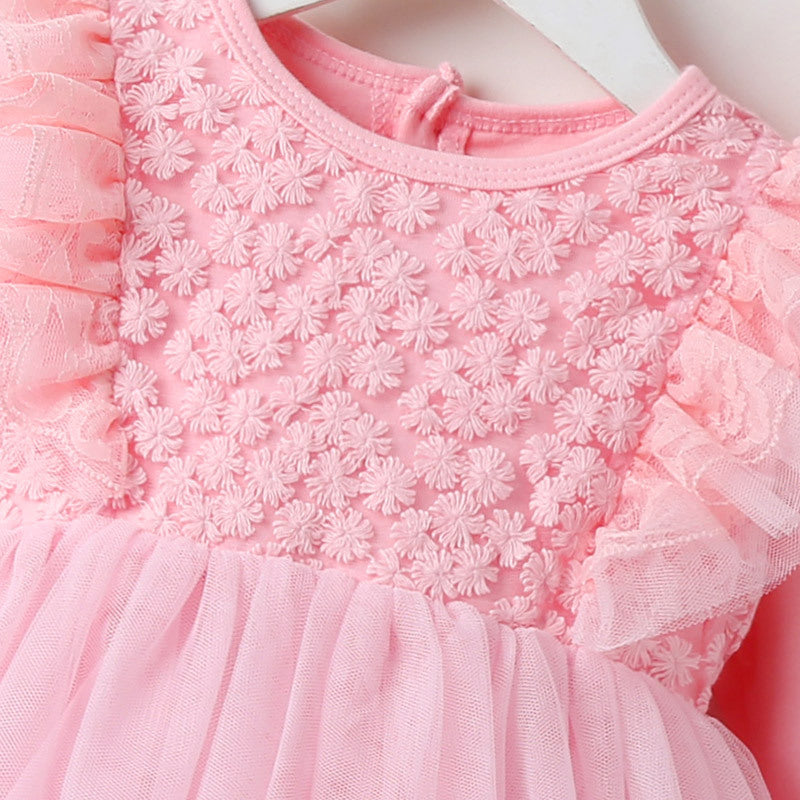 Baby Skirt Spring Autumn Winter Korean Version Girls Dress Plus Velvet One-Year-Old Dress Girl Baby Clothes Princess Skirt Children