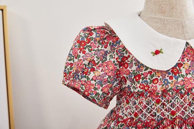 Summer New Spanish dress baby girl clothes print short sleeve dress for girls Sweet cute princess dress vestidos Y2933