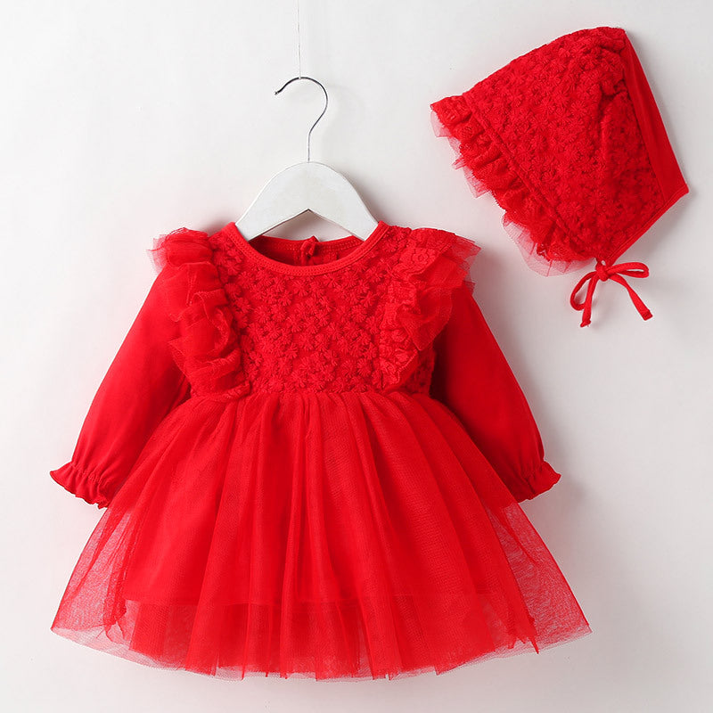 Baby Skirt Spring Autumn Winter Korean Version Girls Dress Plus Velvet One-Year-Old Dress Girl Baby Clothes Princess Skirt Children