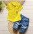 Summer Clothing Sets Stripe Letter 2pcs Girls Clothes Set Gentleman Tracksuit Set