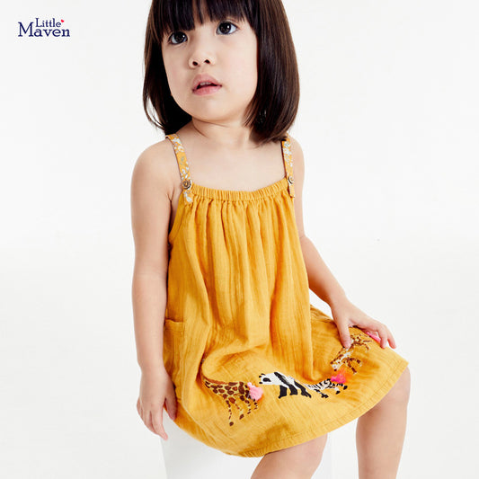 Girls' Dresses Children's Skirts Summer New Skirts Short Sleeves Girls Skirts