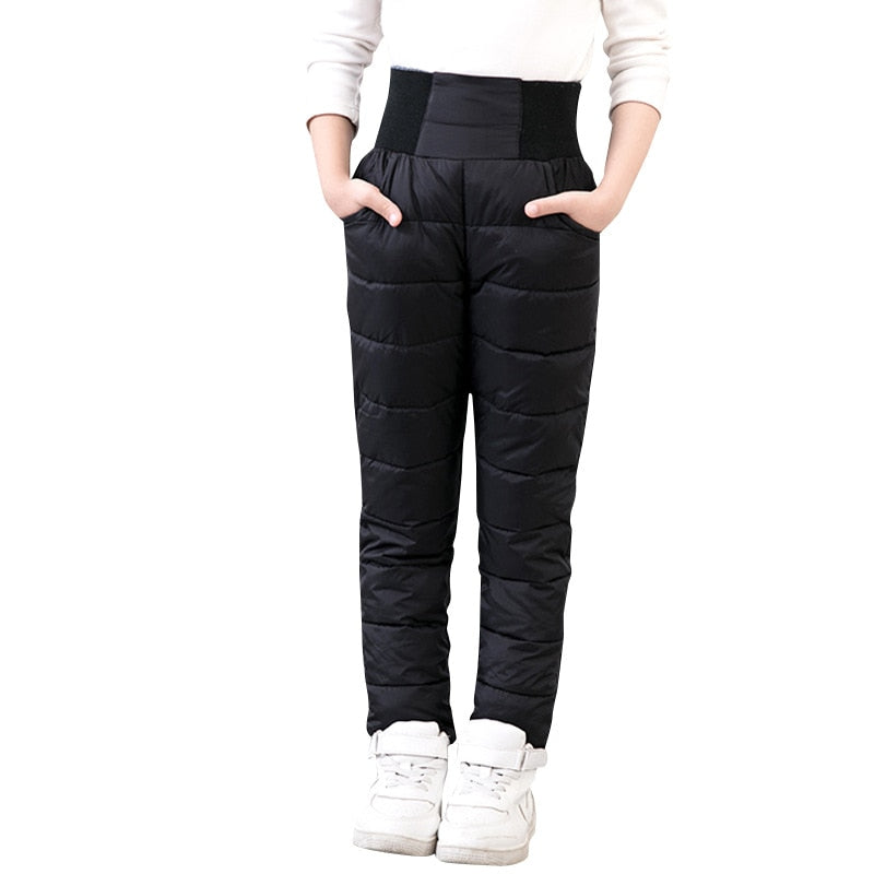 Warm Thicken Boys Girls Down Pants Winter Children High Quality Trousers Teens Boy Girl Down Trousers Kids Ski Down Padded Pants