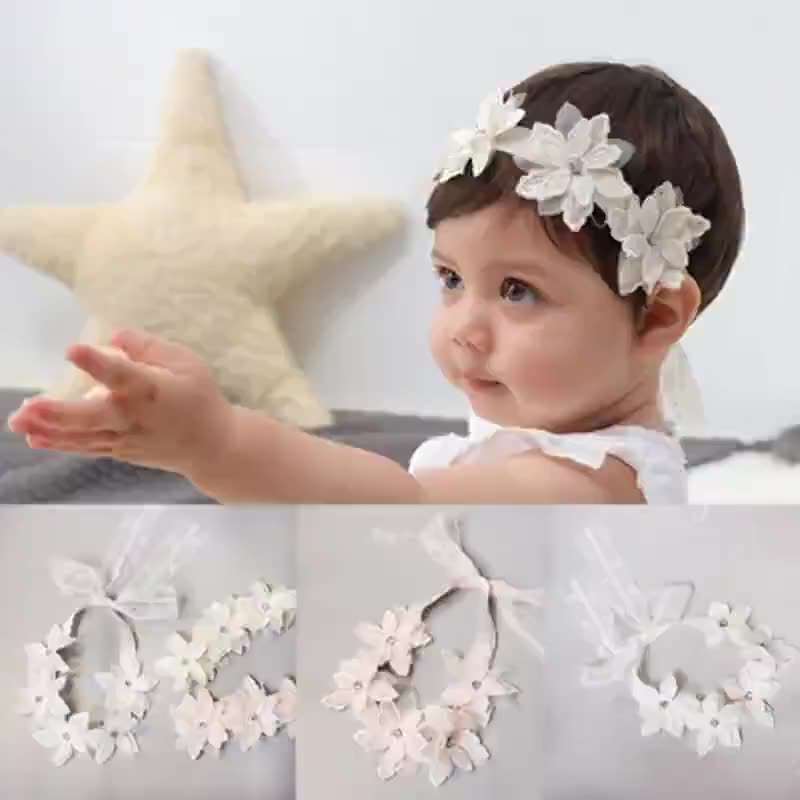 Baby Hair Band Korean Style Headwear Female Baby Princess Hair Accessories Flower 100-Day Photography Cute Hair Band Children's Hair Accessories
