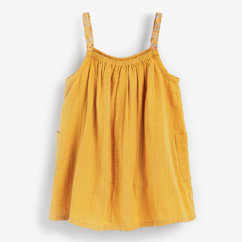 Girls' Dresses Children's Skirts Summer New Skirts Short Sleeves Girls Skirts