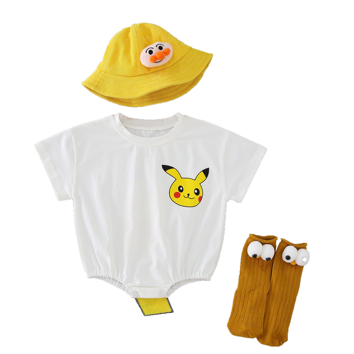 Korean Version Of Baby Romper Summer Short Sleeve Round Neck Cartoon Print One-Piece Romper Male And Female Baby Newborn T-Shirt