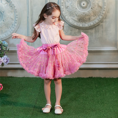 Buenos Ninos Girls Fluffy 2-18 Years Chiffon Pettiskirt Solid Colors tutu skirts girl Dance Skirt Christmas Tulle Petticoat