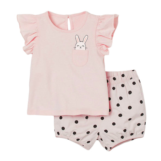 Children's Suits Clothing Summer New Girls' Suits Knitted Cotton Children's Suits