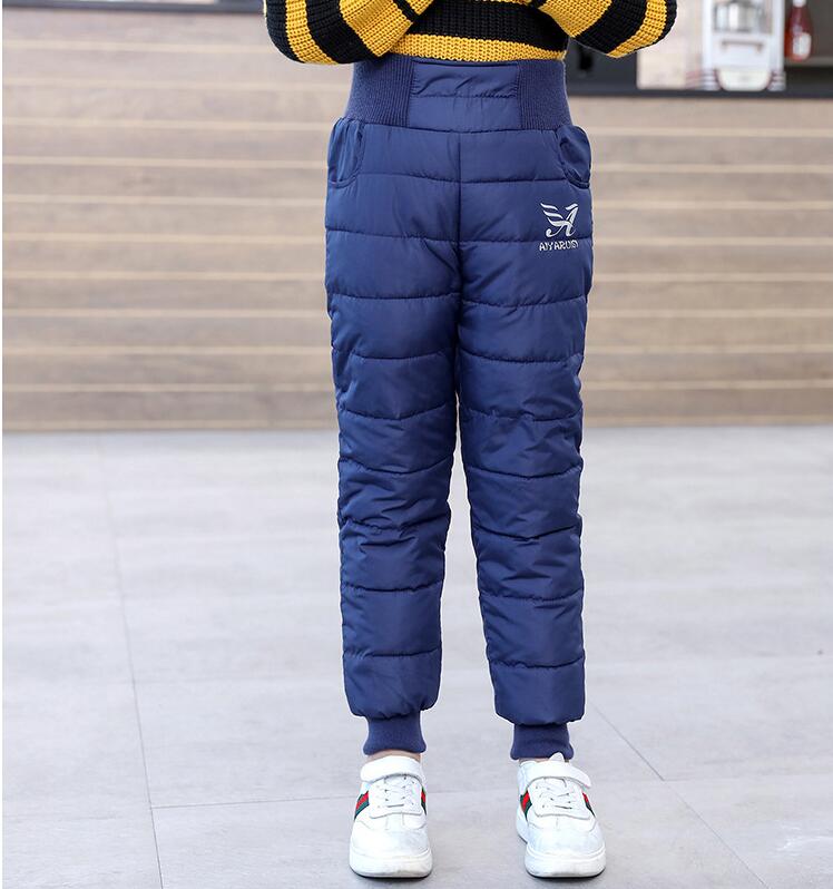 Warm Thicken Boys Girls Down Pants Winter Children High Quality Trousers Teens Boy Girl Down Trousers Kids Ski Down Padded Pants