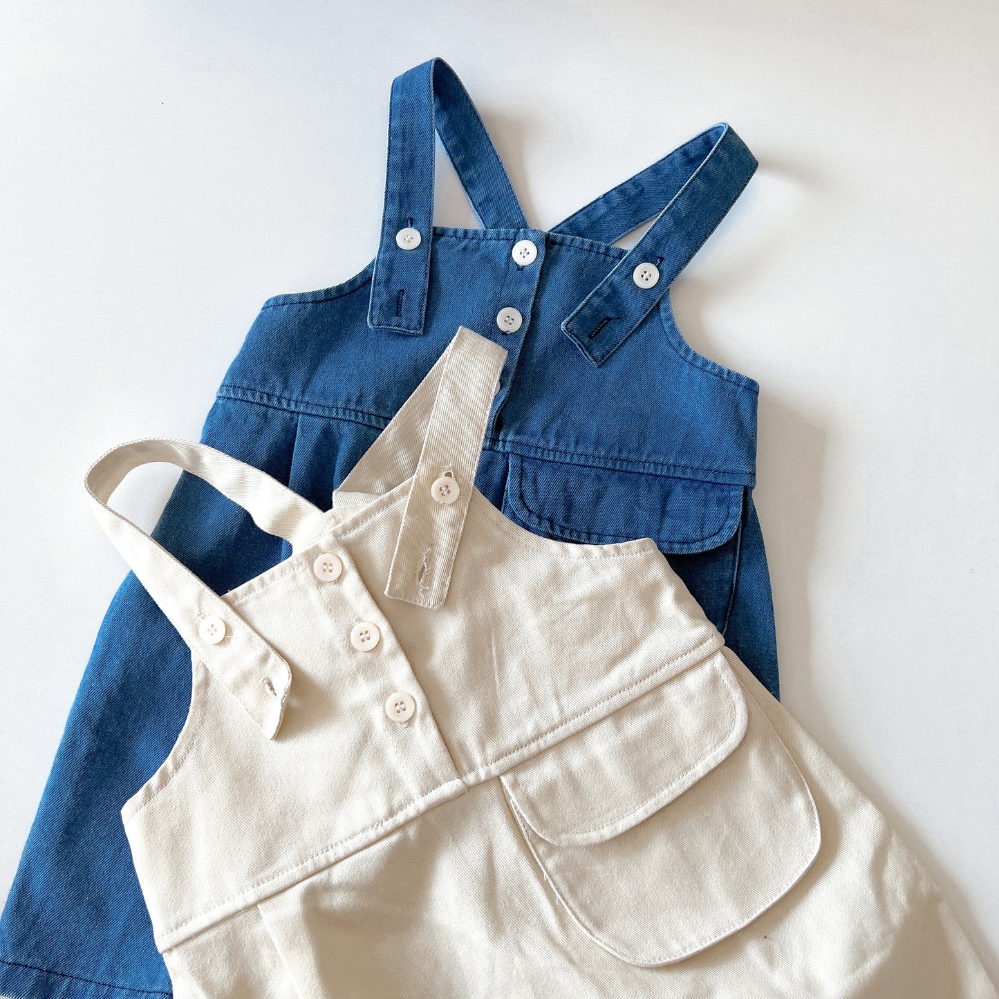 Children's clothing boys and girls baby spring new baby denim overalls striped long sleeved T-shirt foreign style