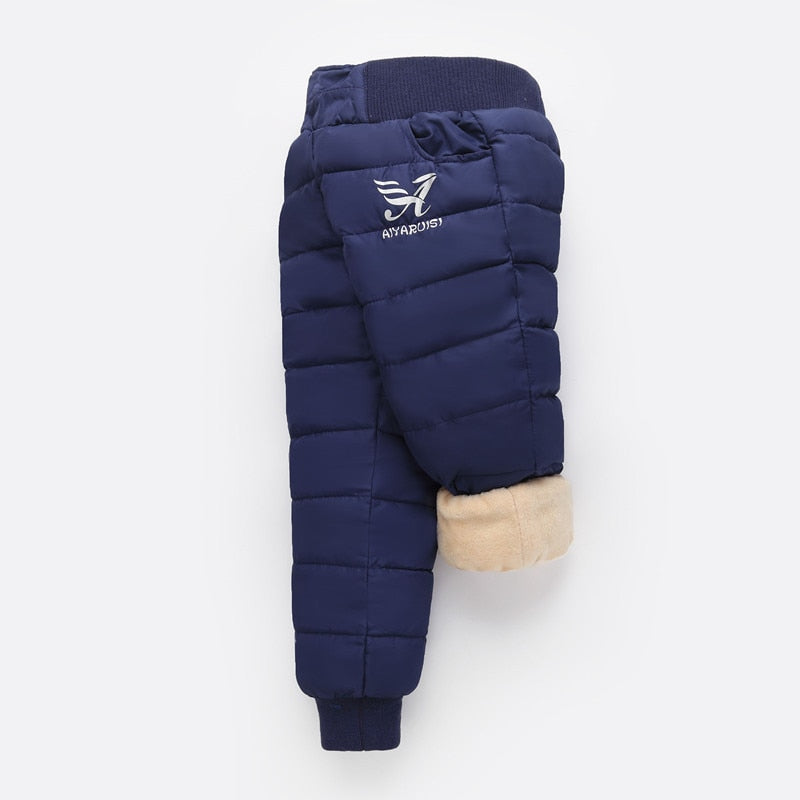 Warm Thicken Boys Girls Down Pants Winter Children High Quality Trousers Teens Boy Girl Down Trousers Kids Ski Down Padded Pants
