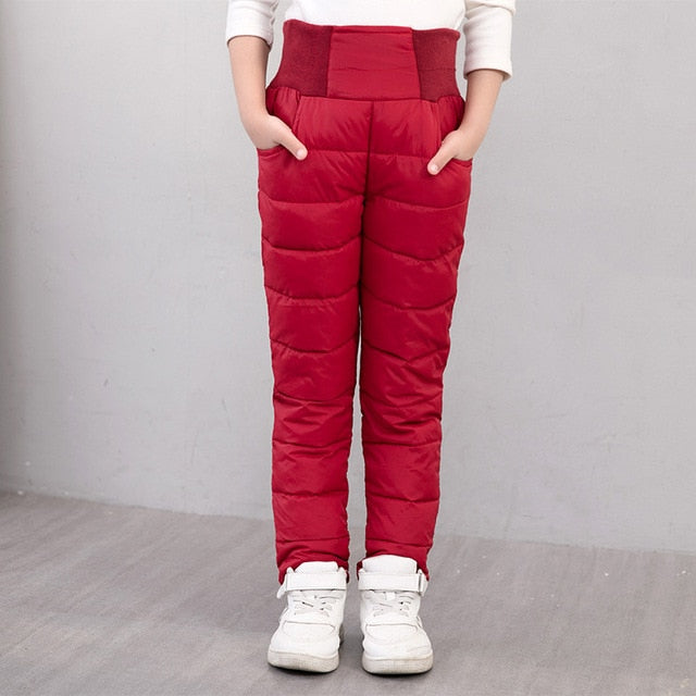 Warm Thicken Boys Girls Down Pants Winter Children High Quality Trousers Teens Boy Girl Down Trousers Kids Ski Down Padded Pants