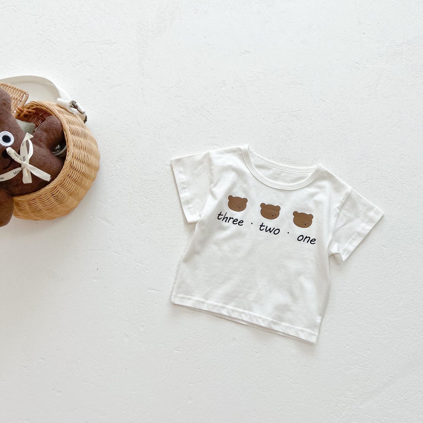 0-3 Years Old Baby Suspenders Suit Summer Baby Bear Short-Sleeved Top Suspender Shorts Two-Piece Set