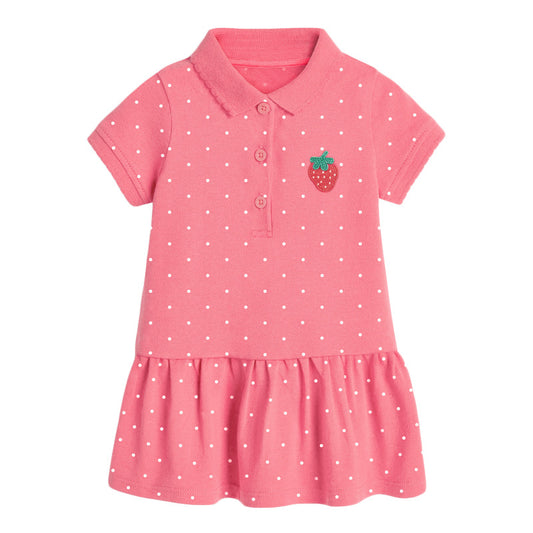Children's Skirt Summer New Short-Sleeved Children's Dress Knitted Girls Polo Skirt