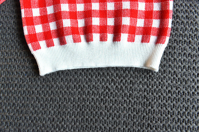 Knitting coat of foreign gas of girl of new fund of children's outfit autumn + skirt of knitted half is sweet two sets