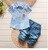 Summer Clothing Sets Stripe Letter 2pcs Girls Clothes Set Gentleman Tracksuit Set