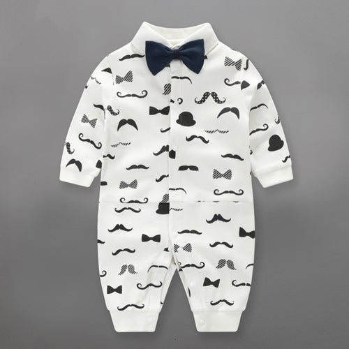 Newborn Baby Boy Rompers 100% Cotton Tie Gentleman Suit Bow Leisure Body Suit Clothing Infant Jumpsuit Toddler Boys Clothes