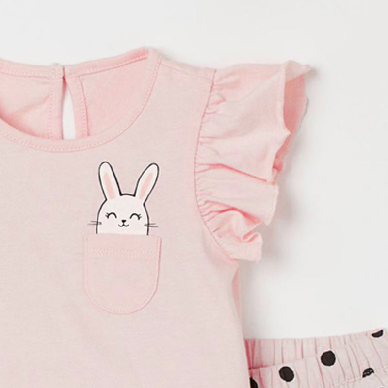 Children's Suits Clothing Summer New Girls' Suits Knitted Cotton Children's Suits
