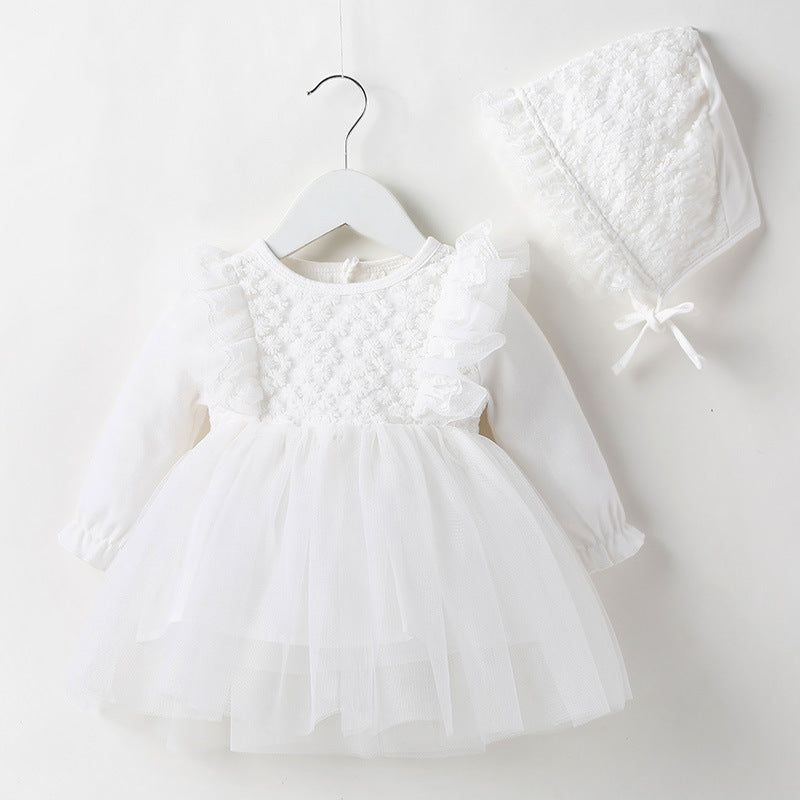 Baby Skirt Spring Autumn Winter Korean Version Girls Dress Plus Velvet One-Year-Old Dress Girl Baby Clothes Princess Skirt Children