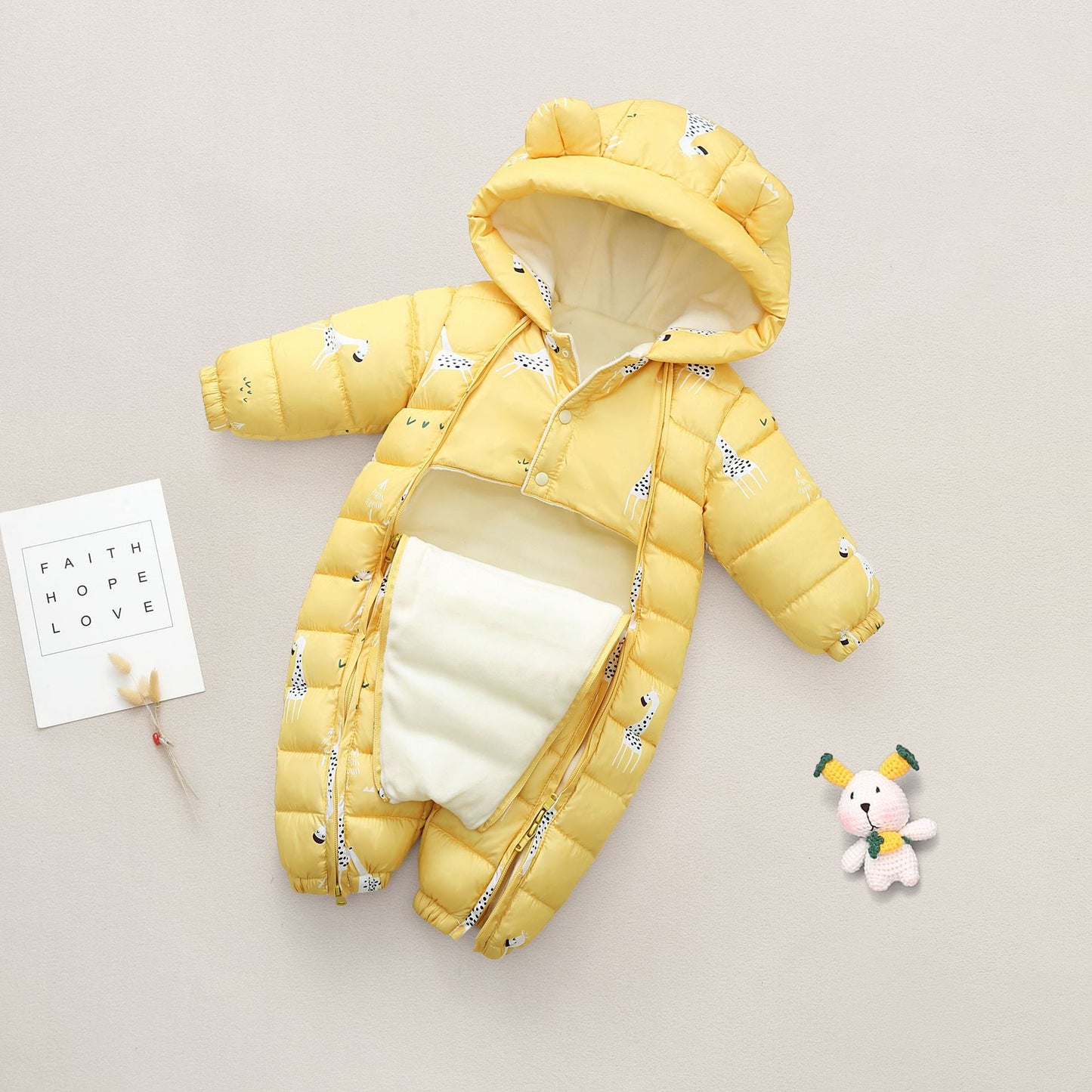 Newborn Baby Jumpsuit Children Winter Boy Romper Girls Go Out Hugging Romper