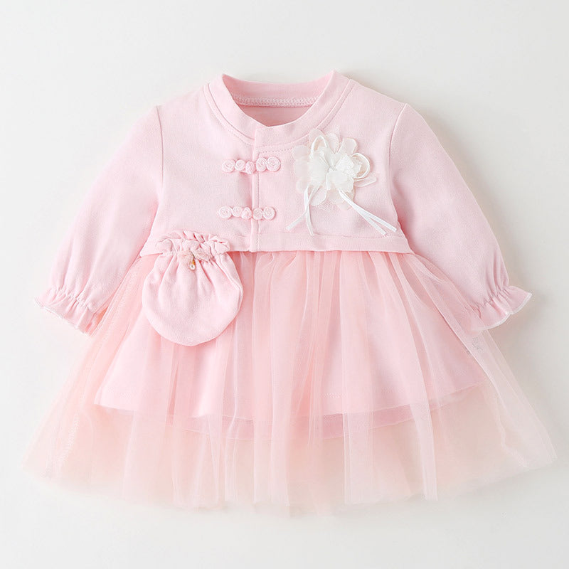 Baby Skirt Spring Autumn Winter Korean Version Girls Dress Plus Velvet One-Year-Old Dress Girl Baby Clothes Princess Skirt Children