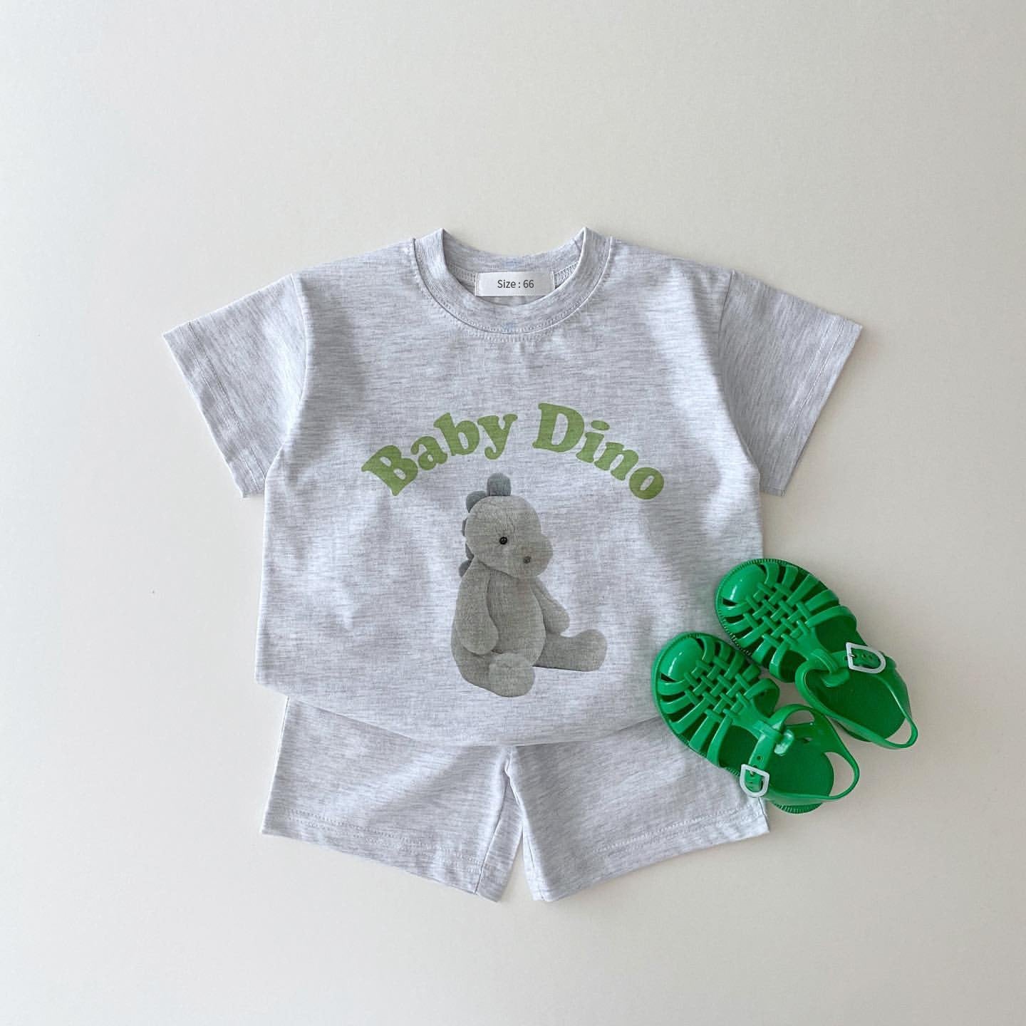 Ins Summer Baby Boys And Girls Baby Cartoon Printing Two-Piece Cotton Casual Loose Suit Trend