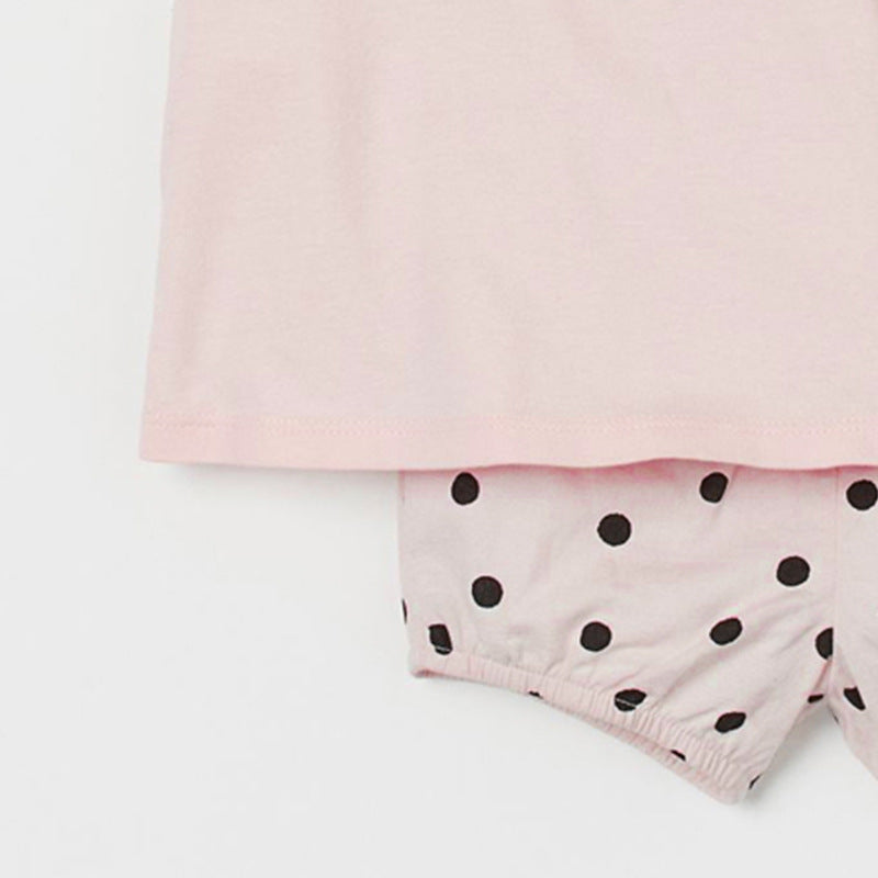 Children's Suits Clothing Summer New Girls' Suits Knitted Cotton Children's Suits