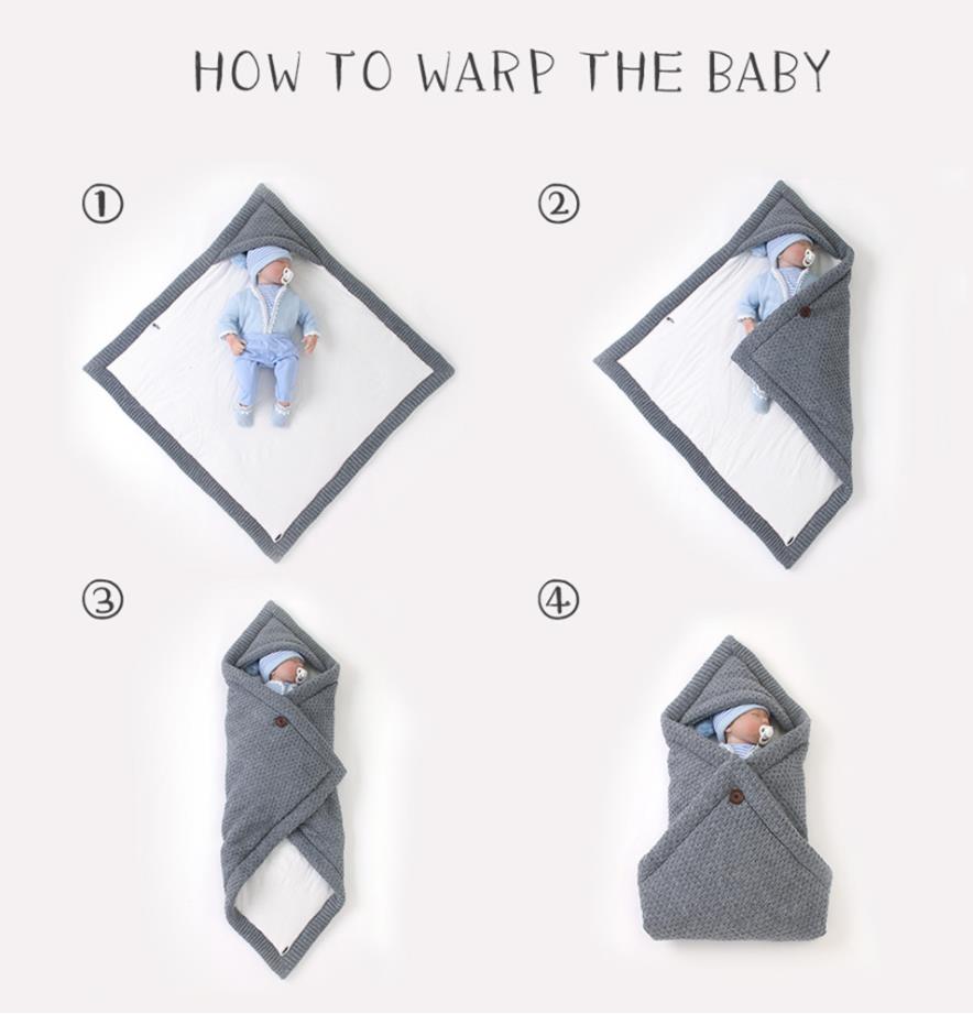 Winter Baby Sleeping Bags Warm Infant Envelopes Stroller Knitted Cocoon for Newborns Bebes Swaddle Wrapper Sleep Sack Schlafsack