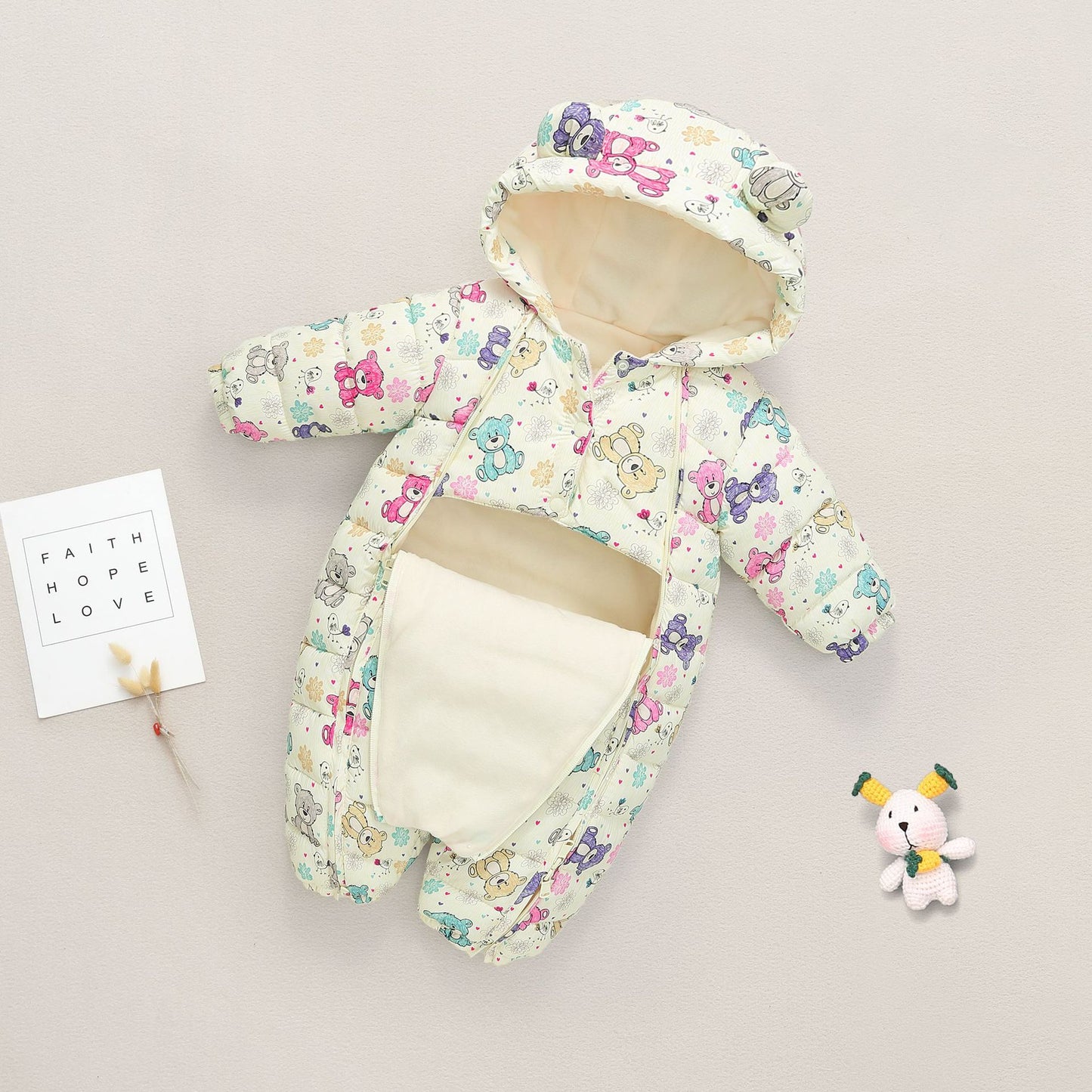 Newborn Baby Jumpsuit Children Winter Boy Romper Girls Go Out Hugging Romper